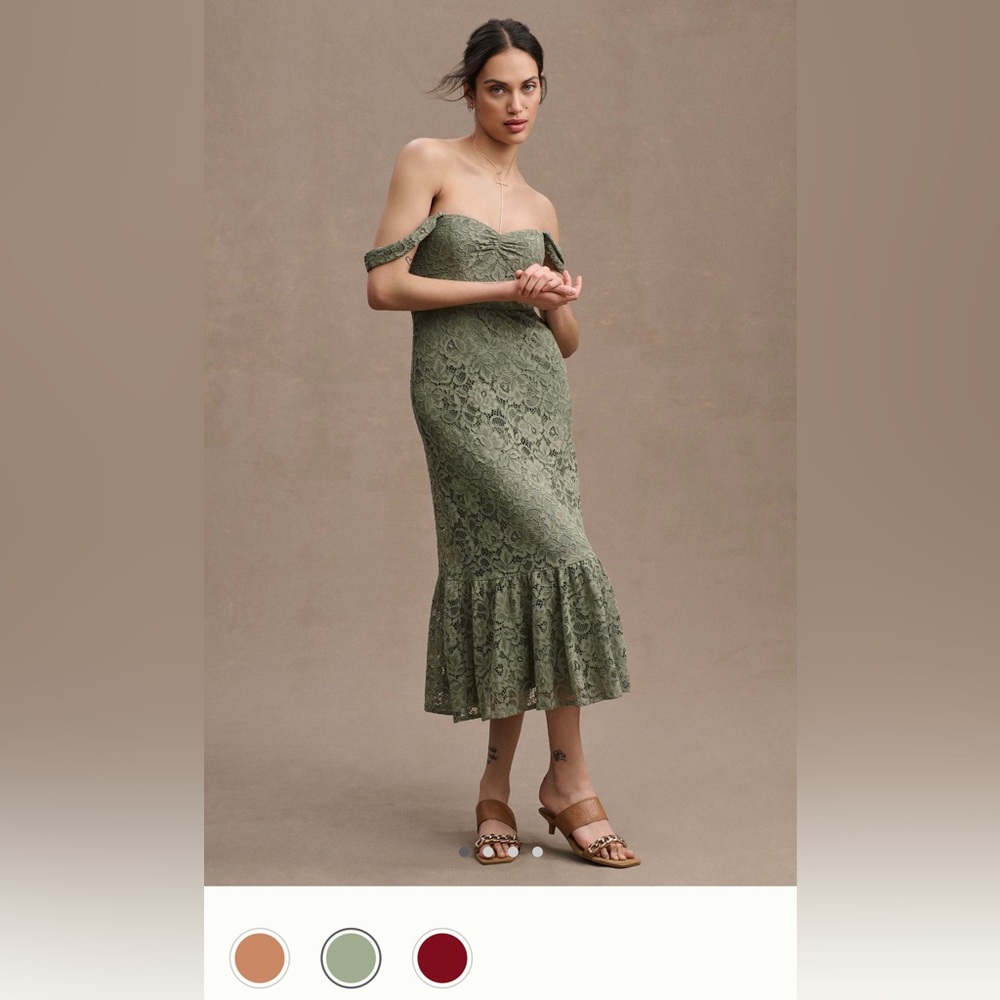 BLDN Phoebe dress in Moss Green, new with tags. Outside of return window!